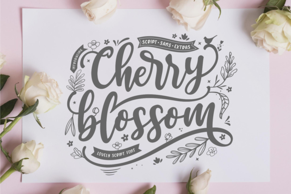 Cherry Blossom Font: A Trio of Elegance for Your Brand