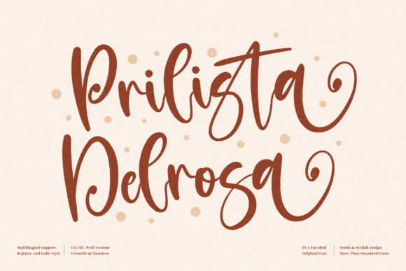 Prilista Delrosa: A Charming Script Font for Editorial Elegance